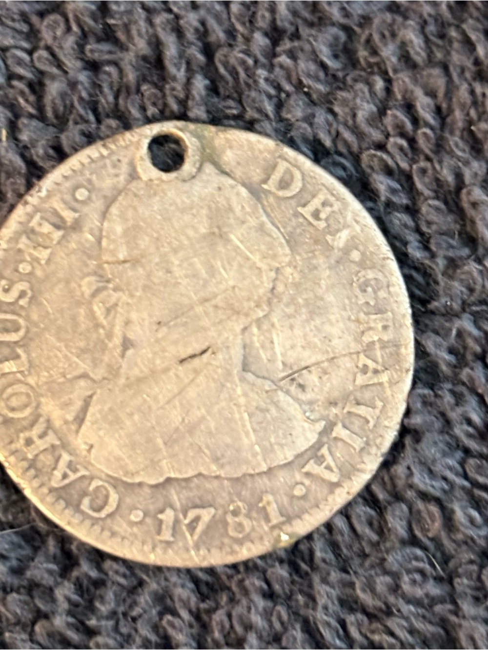 Spanish Colonial Silver Coin Minted During reign of King Charles III of Spain